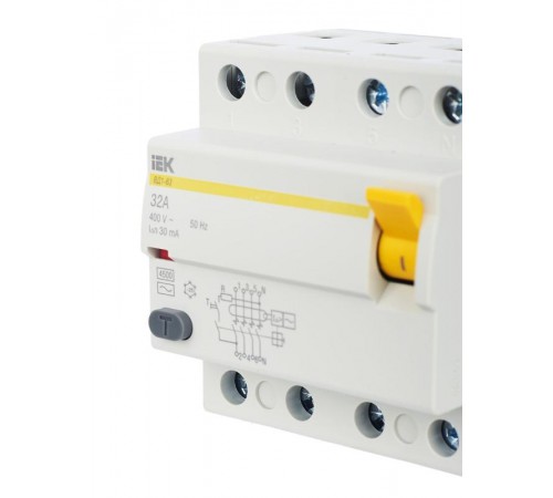 Выключатель дифференциальный (УЗО) ВД1-63 4п 32А 30мА тип AC  MDV10-4-032-030  IEK