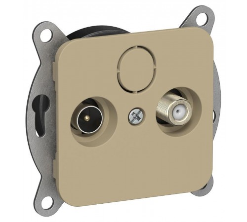 FLITE Розетка 2-ая TV+SAT экр. оконечная РТВс-2-1-1-ФлХ хаки  FI-AF23-O-K59  IEK