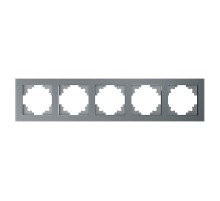 Рамка горизонтальная 5-местная, серия Катрин, GFR00-7005-03, серебро  39639  STEKKER