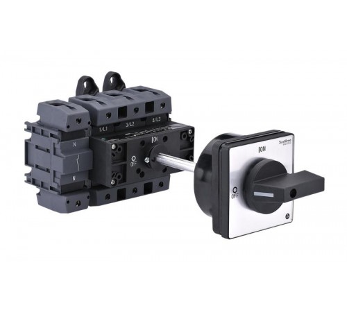 Выключатель-Разъединитель 4P 125A IP20 С ЧЁРНОЙ выносной рукояткой на дин-рейке/плате  MSD125440B  SE