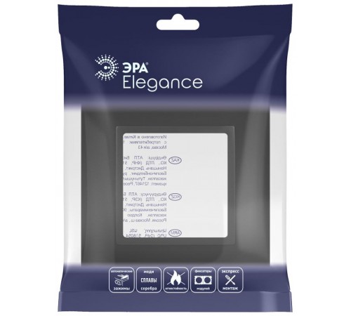 Рамка для розеток и выключателей Elegance 14-5011-05 Classic, на 1 пост, антрацит  Б0060575  ЭРА