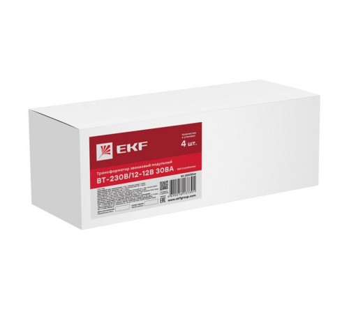 Трансформатор звонковый модульный BT-230В/12-12В 30ВА EKF PROxima  bt-230/30va  EKF