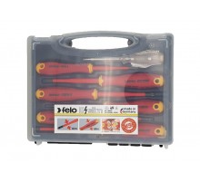 Набор отверток диэлектрических SL/PH/PZ Ergonic E-Slim, отвертка тестер напряжения сети в кейсе, 7 шт  41380736  Felo
