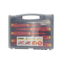 Набор отверток диэлектрических SL/PH/PZ Ergonic E-Slim, отвертка тестер напряжения сети в кейсе, 7 шт  41380736  Felo