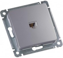 Розетка телефонная скрытой установки, механизм, цвет серебро  РСТ-400-06  HEGEL