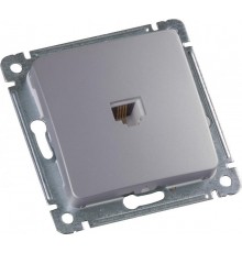 Розетка телефонная скрытой установки, механизм, цвет серебро  РСТ-400-06  HEGEL