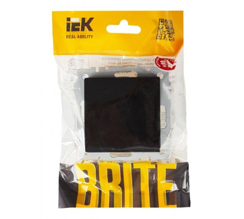 BRITE Выключатель 1-клавишный проходной 10А ВС10-1-6-БрЧ черный  BR-V12-0-10-K02  IEK