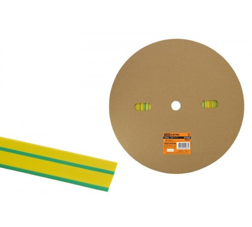 Термоусаживаемая трубка ТУТнг 16/8 желто-зеленая (100 м/ролл)   SQ0518-0038  TDM