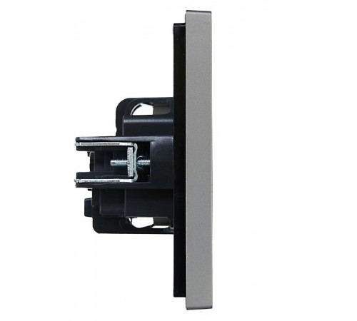 FORTE&PIANO Розетка с заземлением со шторками в/к 16А FP515 сталь  FP-R14-16-K46  IEK