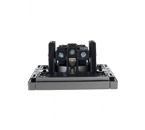 FORTE&PIANO Розетка с заземлением со шторками в/к 16А FP515 сталь  FP-R14-16-K46  IEK