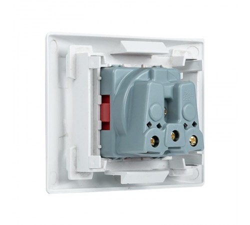 Розетка 45х45 (2 модуля), с заземлением, красная, прямая  E2MR16-028-70  EKF