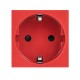 Розетка 45х45 (2 модуля), с заземлением, красная, прямая  E2MR16-028-70  EKF