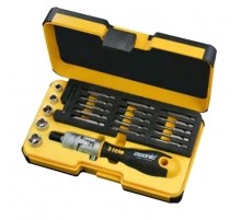 Набор бит SL/PH/PZ/Tx/HEX и головок с поворотной трещоткой Ergonic K в кейсе, 22 шт 06072206  06072206  Felo