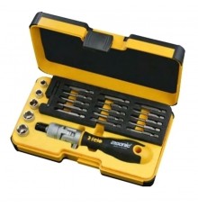 Набор бит SL/PH/PZ/Tx/HEX и головок с поворотной трещоткой Ergonic K в кейсе, 22 шт 06072206  06072206  Felo