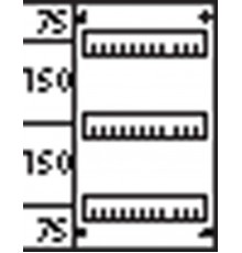 Пластрон глухой 1ряд/3 рейки - 150мм  AG213  ABB