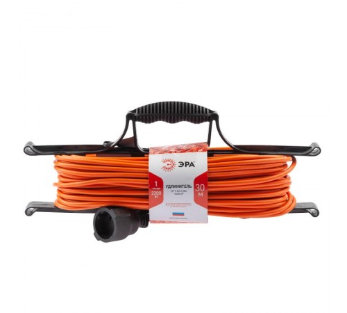 Удлинитель силовой UF-1-2x1.0-30m на рамке без заземления 1 розетка 30м ПВС 2х0,75мм2  Б0048661  ЭРА