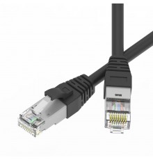 Патч-корд экранированный SLIM CAT6A S/FTP 4х2, 28 AWG, LSZH, чёрный, 0,2м  RN6ASF4502BK-28  DKC