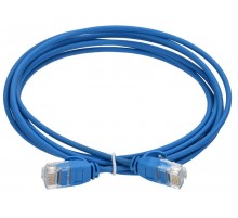 ITK Коммутационный шнур кат.5E UTP LSZH 2м slim язычок син.  PC03-C5EUL-2M-SL-WT  ITK