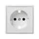 Simon 27 Накладка на розетку с/з (механизм S27), IP44, IK07, Scudo, белый  2705041-030  Simon