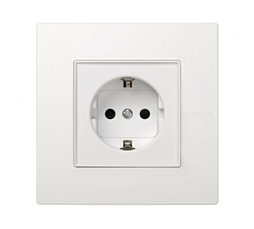 Simon 27 Накладка на розетку с/з (механизм S27), IP44, IK07, Scudo, белый  2705041-030  Simon