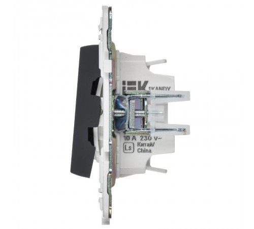 SKANDY Выключатель 2-клавишный с индикацией для отелей 10А SK-V16G графит   SK-V20-2-10-K53  IEK