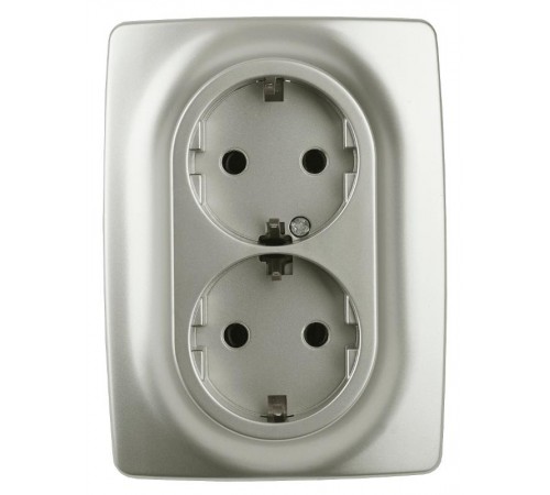 12-2106-15  Розетка 2-ая с заземлением, 16A-250В, IP20, Эра12, перламутр  Б0031237  ЭРА