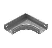 Угол плоский плавный универсальный 90 град. к лотку 500х200, толщ. 1,0 мм, Сендзимир цинк, 086702  УПТРП90-500х200-1,0-R100-СЦ   Ostec