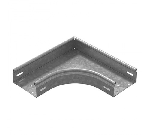 Угол плоский плавный универсальный 90 град. к лотку 500х200, толщ. 1,0 мм, Сендзимир цинк, 086702  УПТРП90-500х200-1,0-R100-СЦ   Ostec