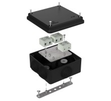 Коробка огнестойкая для о/п 40-0300-FR6.0-6 Е15-Е120 RAL9005 100х100х50 (14 шт/кор) черная  40-0300-9005-FR6.0-6  Промрукав