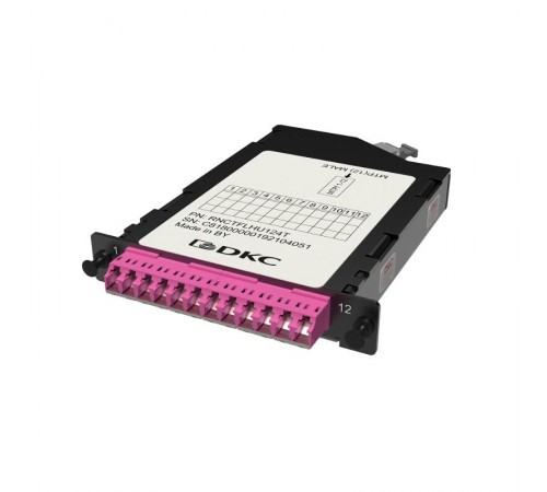 Претерминированная кассета 12ОВ 50/125 OM4, 1xMTP(12)f/6xLC Duplex (с интегрированными шторками), 1/2 HU  RNCTFLHU124T  DKC