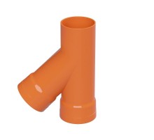 Тройник для двустен. труб. 45 град.. полипропилен. желтый. д.140  019140  DKC