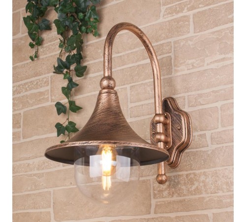 Светильник садово-парковый GL 1020D Saga D черное золото настенный  a039865  Elektrostandard