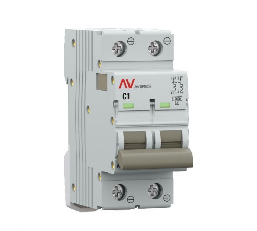 Выключатель автоматический AV-10 DC 2P 1A (C) 10kA  AVERES mcb10-DC-2-01C-av EKF