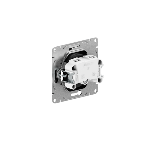 Механизм розетки, 16А, без заземления, со шторками, чёрный Эпика EKF  UP1-SOB-101  EKF