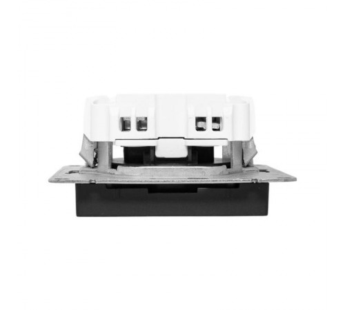 Механизм розетки, 16А, без заземления, со шторками, чёрный Эпика EKF  UP1-SOB-101  EKF