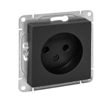 Механизм розетки, 16А, без заземления, со шторками, чёрный Эпика EKF  UP1-SOB-101  EKF