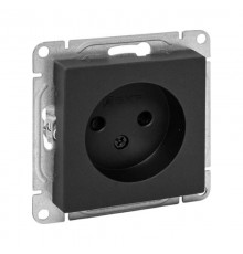 Механизм розетки, 16А, без заземления, со шторками, чёрный Эпика EKF  UP1-SOB-101  EKF