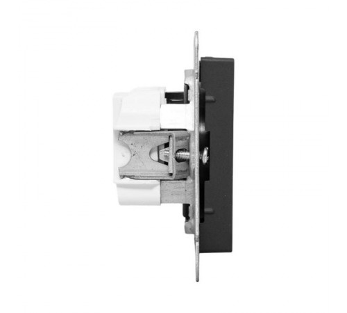 Механизм розетки, 16А, без заземления, со шторками, чёрный Эпика EKF  UP1-SOB-101  EKF