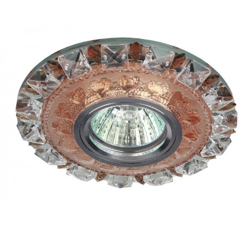 Светильник точечный встраиваемый под лампу DK LD17 MR16 50Вт GU5.3 розовый с подсветкой  Б0028078  ЭРА