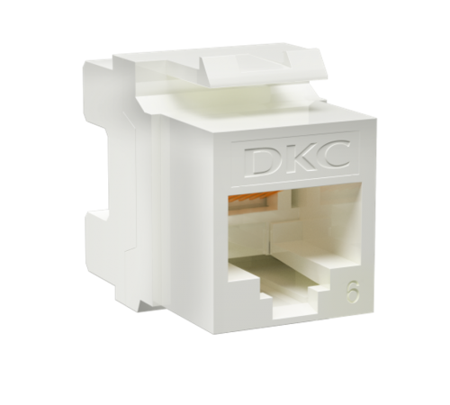 Модуль Keystone RJ45 CAT6 не экранированный, 180 градусов, белый  RNK6U180WH  DKC