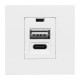 Розетка USB A+C, 2.1А, 2 гнезда, без индикатора, белая 45*45мм  E2MR2-21USB-10-AC  EKF
