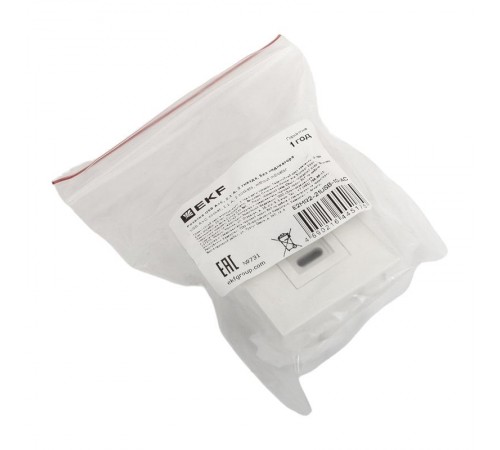 Розетка USB A+C, 2.1А, 2 гнезда, без индикатора, белая 45*45мм  E2MR2-21USB-10-AC  EKF