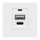 Розетка USB A+C, 2.1А, 2 гнезда, без индикатора, белая 45*45мм  E2MR2-21USB-10-AC  EKF