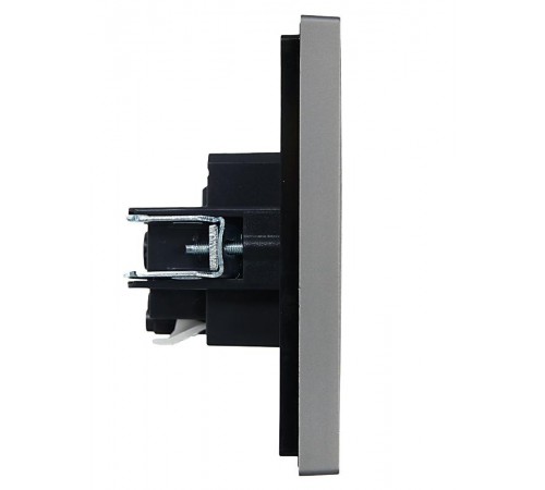 FORTE&PIANO Розетка с заземлением со шторками безвинтовое крепление 16А FP513 сталь  FP-R14-16-1-K46  IEK