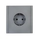FORTE&PIANO Розетка с заземлением со шторками безвинтовое крепление 16А FP513 сталь  FP-R14-16-1-K46  IEK