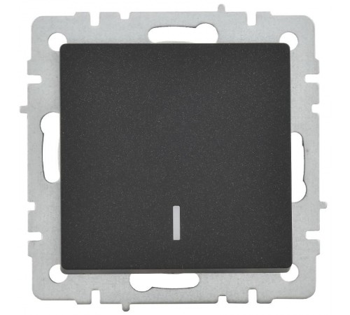 BRITE Выключатель 1-клавишный с индикацией 10А ВС10-1-1-БрЧ черный  BR-V10-1-10-K02  IEK