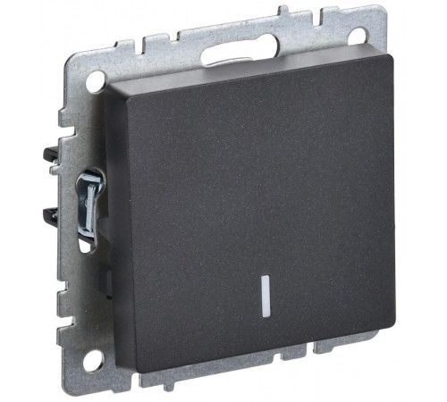 BRITE Выключатель 1-клавишный проходной с индикацией 10А ВС10-1-7-БрЧ черный  BR-V12-1-10-K02  IEK