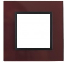 14-5101-25 Рамка на 1 пост, стекло, Эра Elegance, бордо+антр  Б0034479  ЭРА
