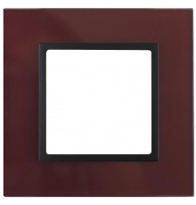 14-5101-25 Рамка на 1 пост, стекло, Эра Elegance, бордо+антр  Б0034479  ЭРА