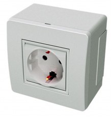 Коробка для миниканалов с силовой розеткой. коричневая (розница)  10482B  DKC